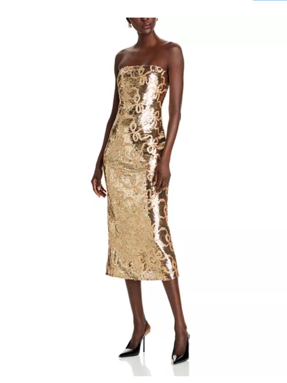 LoveShackFancy Stasia Gold Sequin Dress